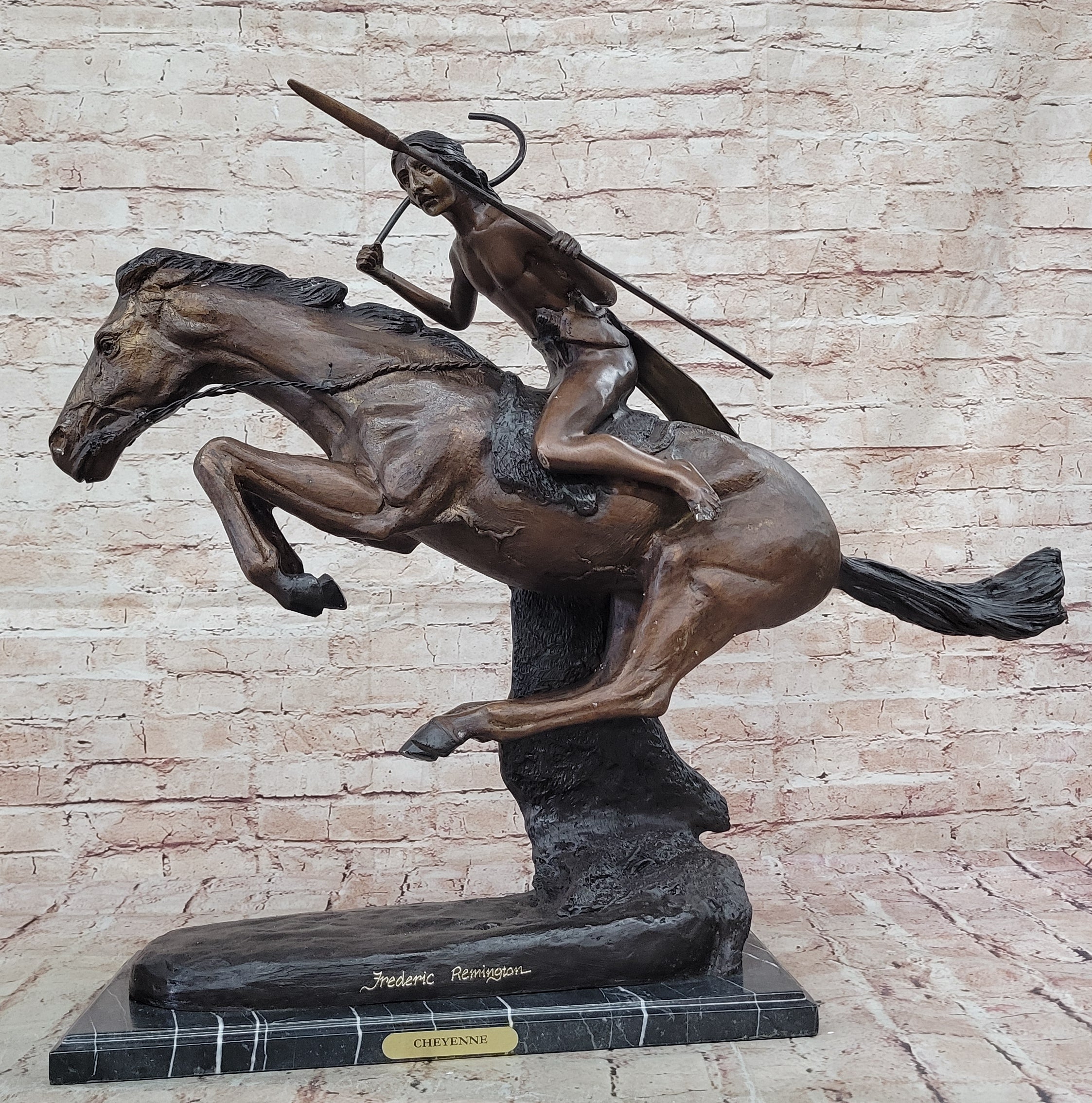 Cheyenne Warrior on Horseback Bronze by Frederic Remington