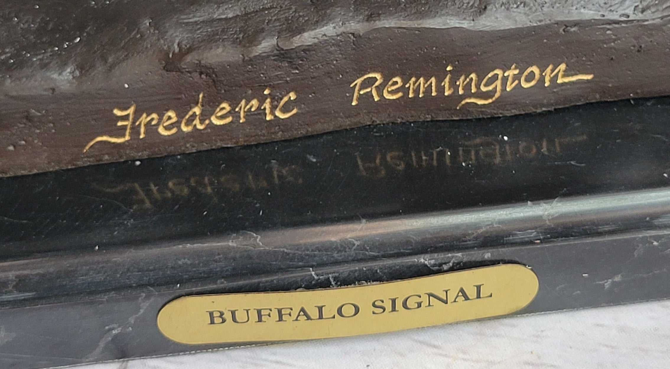Buffalo Signal by Frederic Remington Bronze 33" x 26"