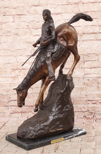 Frederic Remington Mountain Man Frontiersman Bronze 26" x 25"