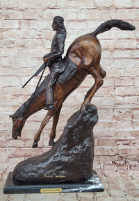 Frederic Remington Mountain Man Frontiersman Bronze 26" x 25"