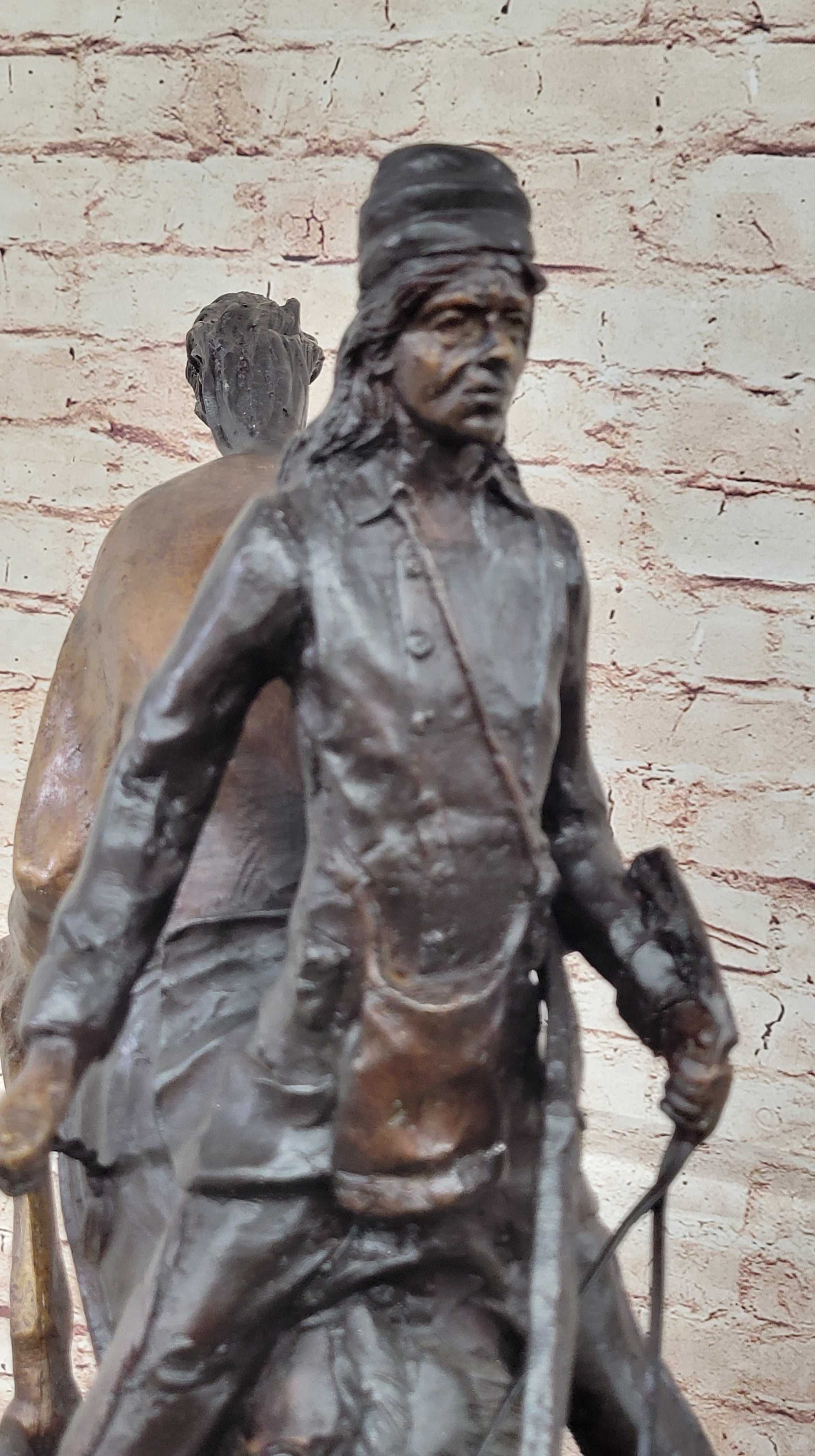 Frederic Remington Mountain Man Frontiersman Bronze 26" x 25"
