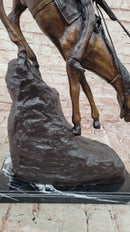 Frederic Remington Mountain Man Frontiersman Bronze 26" x 25"