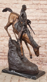 Frederic Remington Mountain Man Frontiersman Bronze 26" x 25"