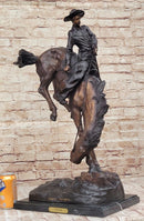 OUTLAW by Frederic Remington Western Cowboy Horseback Bronze Statue Sculpture 27" x 24"