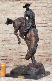 OUTLAW by Frederic Remington Western Cowboy Horseback Bronze Statue Sculpture 27" x 24"