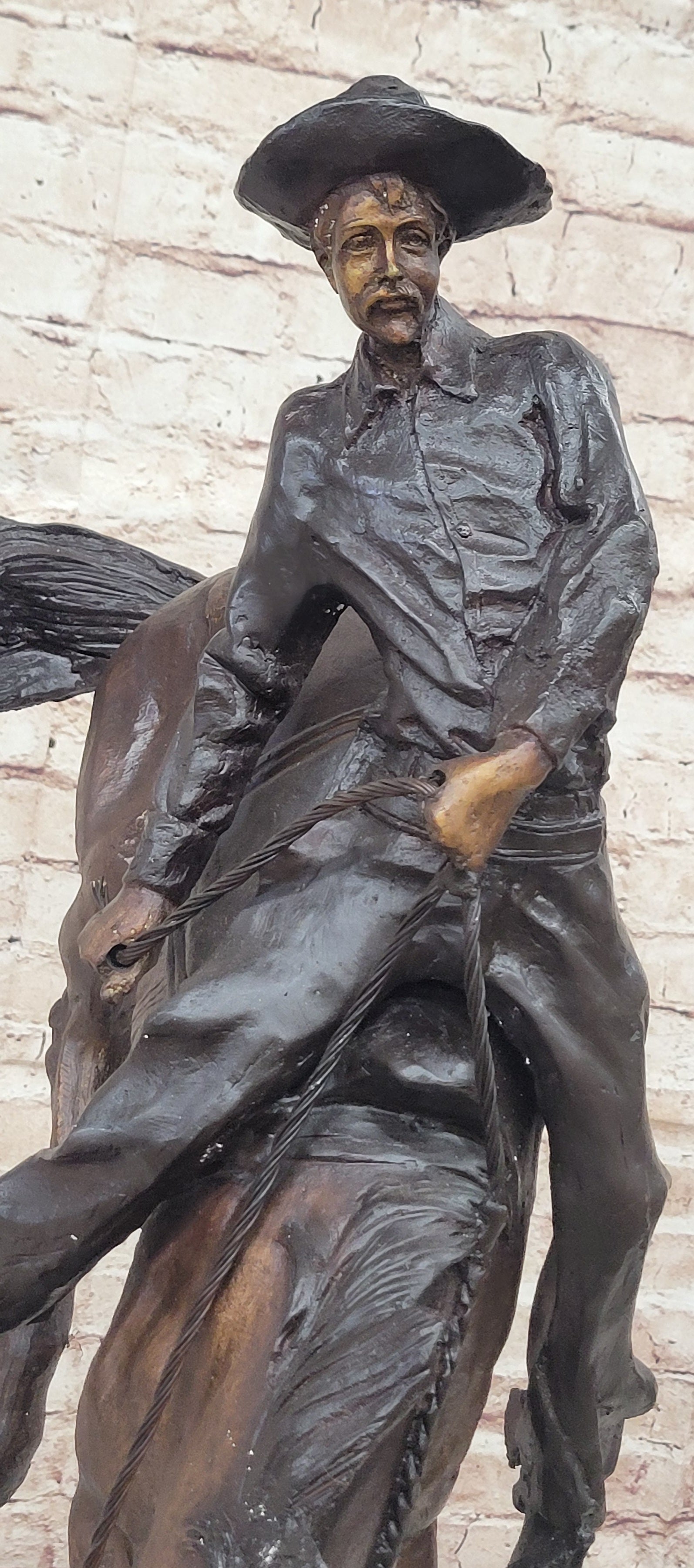 OUTLAW by Frederic Remington Western Cowboy Horseback Bronze Statue Sculpture 27" x 24"