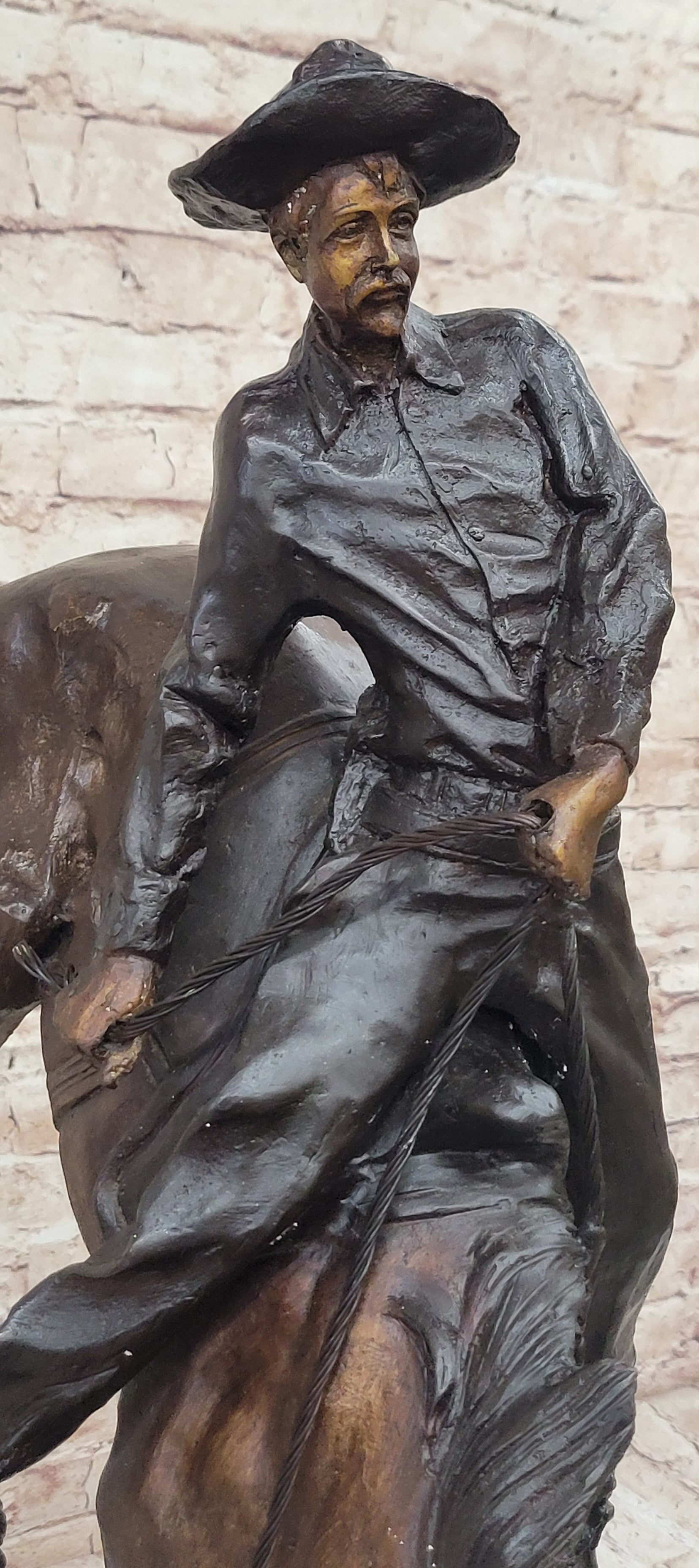 OUTLAW by Frederic Remington Western Cowboy Horseback Bronze Statue Sculpture 27" x 24"