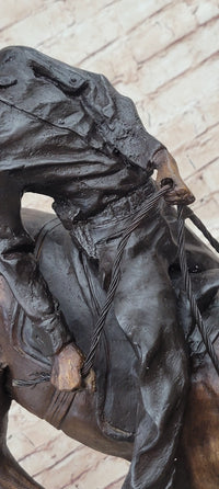 OUTLAW by Frederic Remington Western Cowboy Horseback Bronze Statue Sculpture 27" x 24"