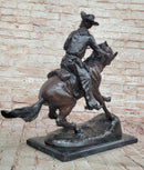 Remington Bronze Cowboy on Horse – Western Sculpture