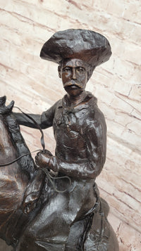 Remington Bronze Cowboy on Horse – Western Sculpture