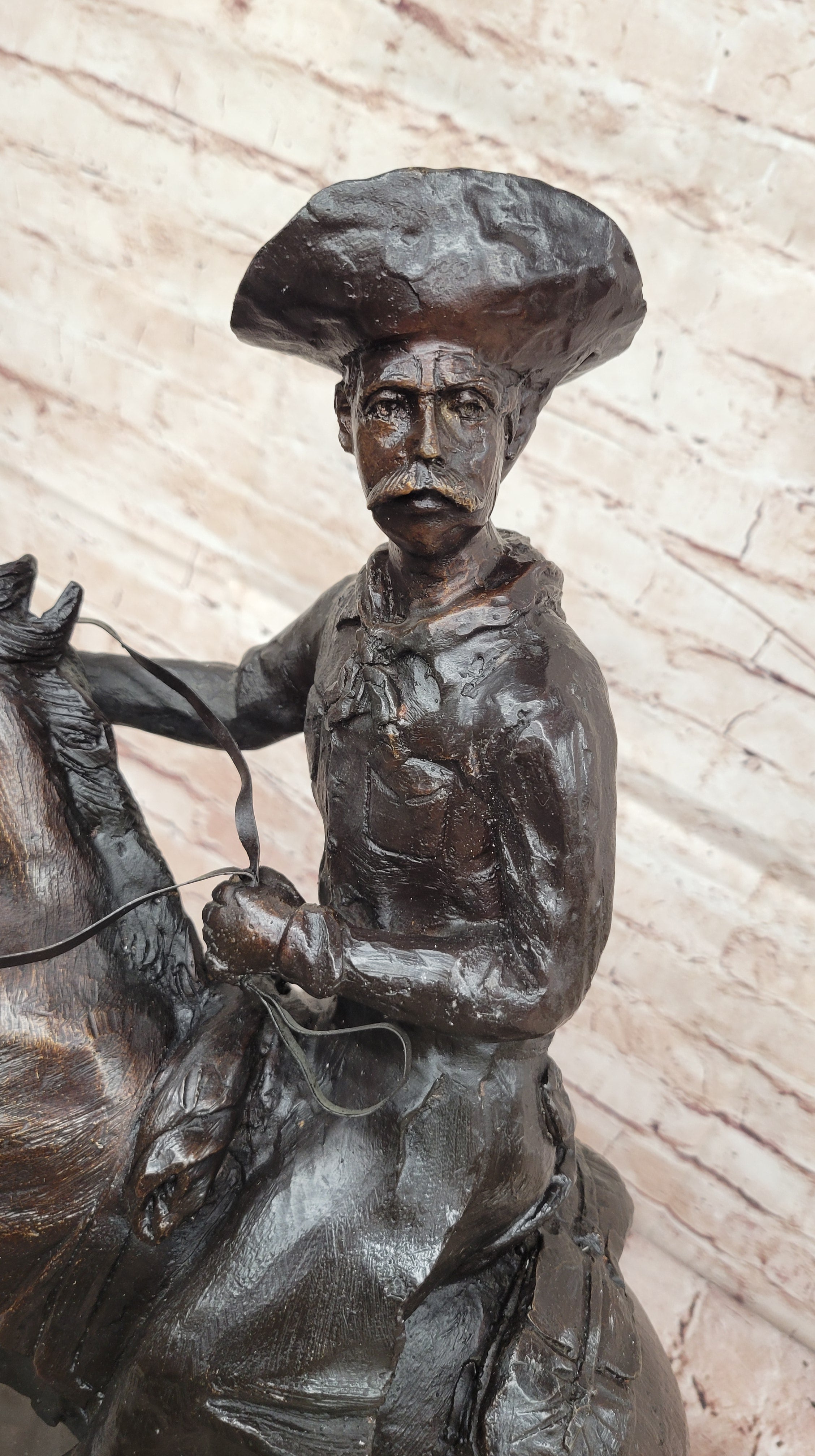 Remington Bronze Cowboy on Horse – Western Sculpture
