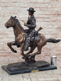 Trooper of the Plains Frederic Remington Bronze Sculpture 22" x 21"