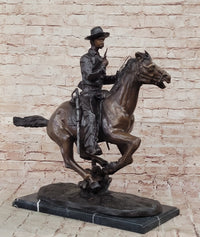 Trooper of the Plains Frederic Remington Bronze Sculpture 22" x 21"
