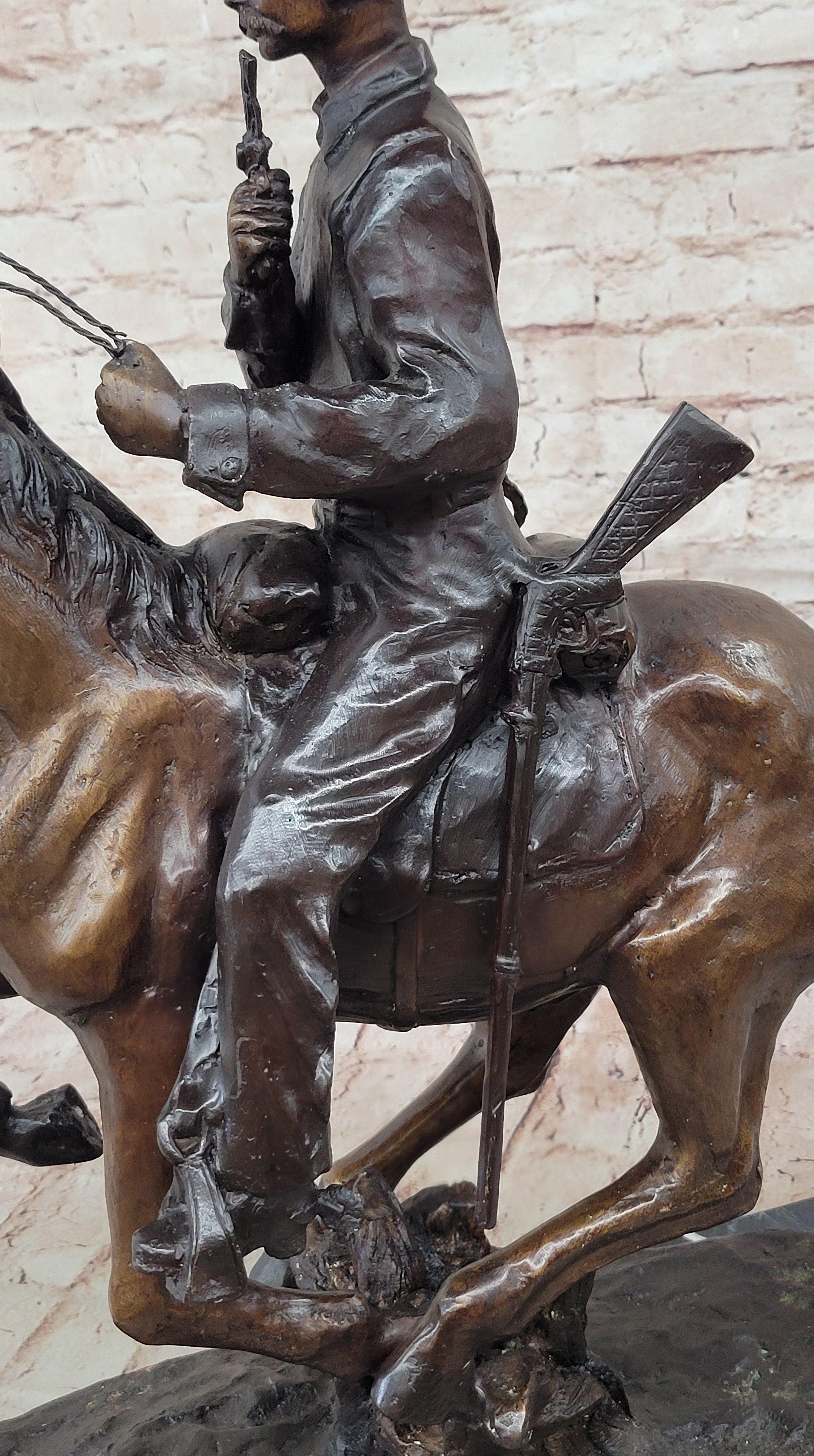 Trooper of the Plains Frederic Remington Bronze Sculpture 22" x 21"