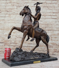 SCALP by Frederic Remington Bronze Native American Horseback 26" x 22"