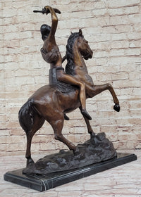 SCALP by Frederic Remington Bronze Native American Horseback 26" x 22"