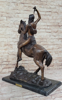 SCALP by Frederic Remington Bronze Native American Horseback 26" x 22"