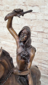 SCALP by Frederic Remington Bronze Native American Horseback 26" x 22"