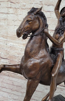 SCALP by Frederic Remington Bronze Native American Horseback 26" x 22"