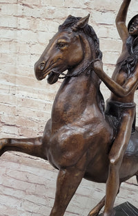 SCALP by Frederic Remington Bronze Native American Horseback 26" x 22"