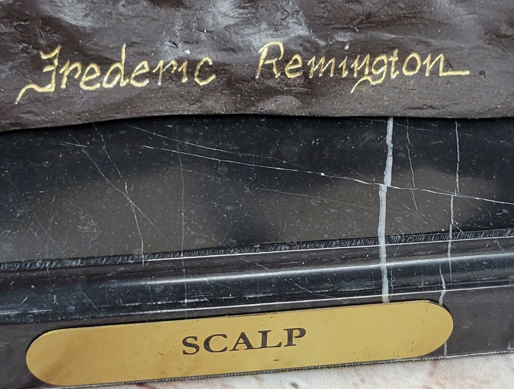 SCALP by Frederic Remington Bronze Native American Horseback 26" x 22"