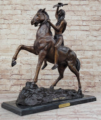 SCALP by Frederic Remington Bronze Native American Horseback 26" x 22"