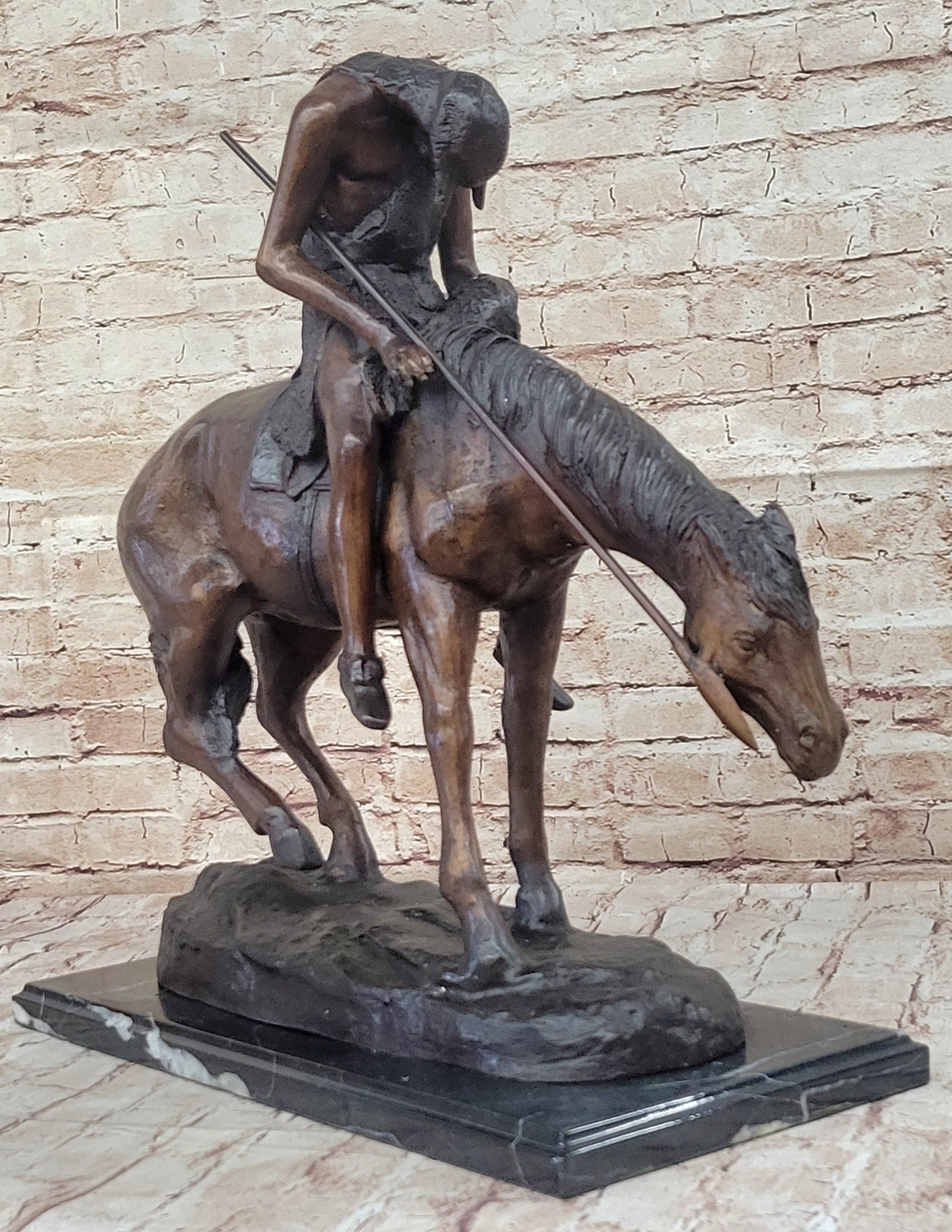 End of the Trail James Fraser Bronze Sculpture 21" x 22"