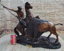 Frederic Remington Buffalo Hunt Bronze Sculpture Native American Art