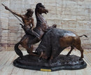 Frederic Remington Buffalo Hunt Bronze Sculpture Native American Art