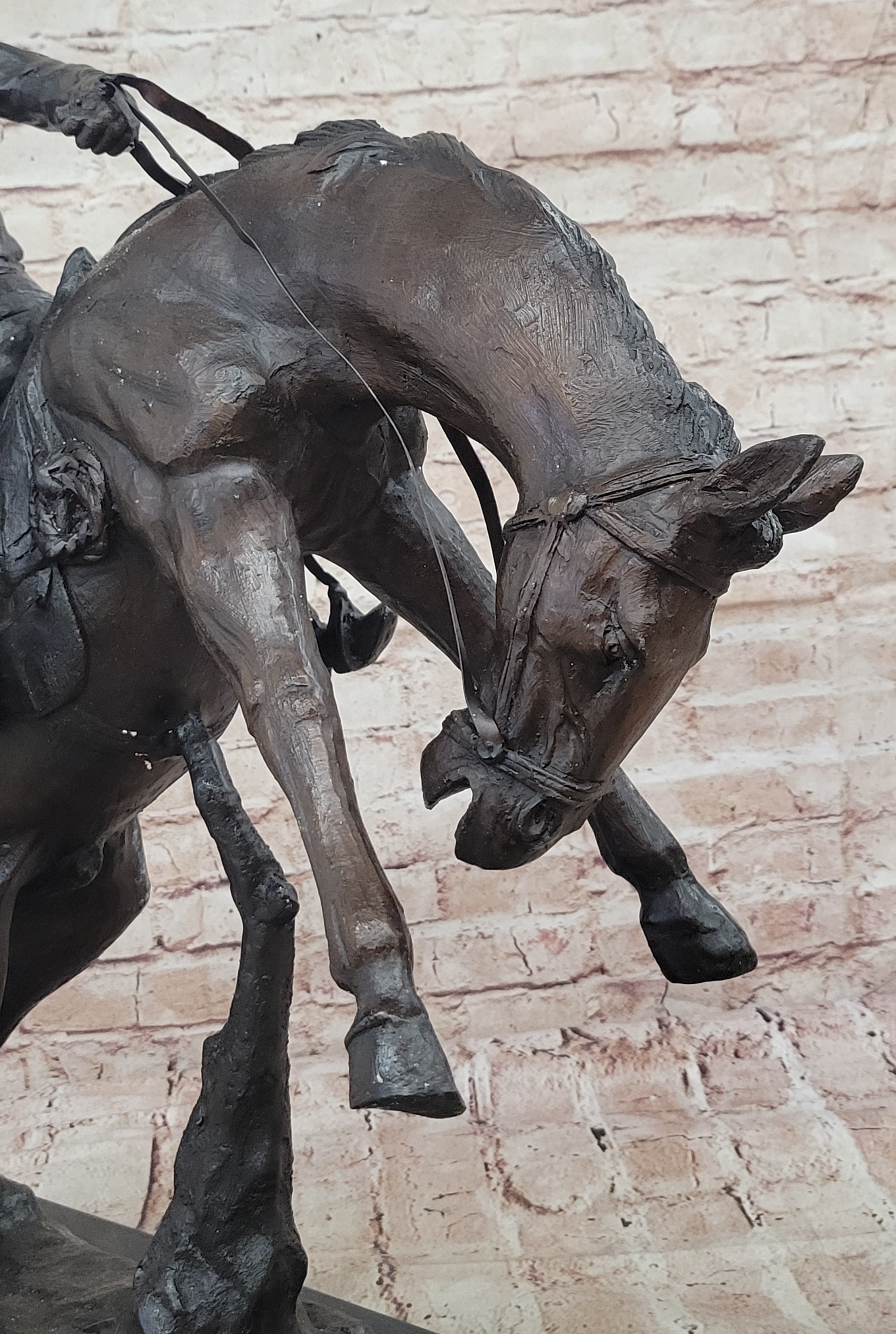 Bronco Twister C.M. Russell Western Bronze Sculpture 23" x 24"