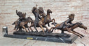 Carl Kauba Bronze War Party Native American Sculpture