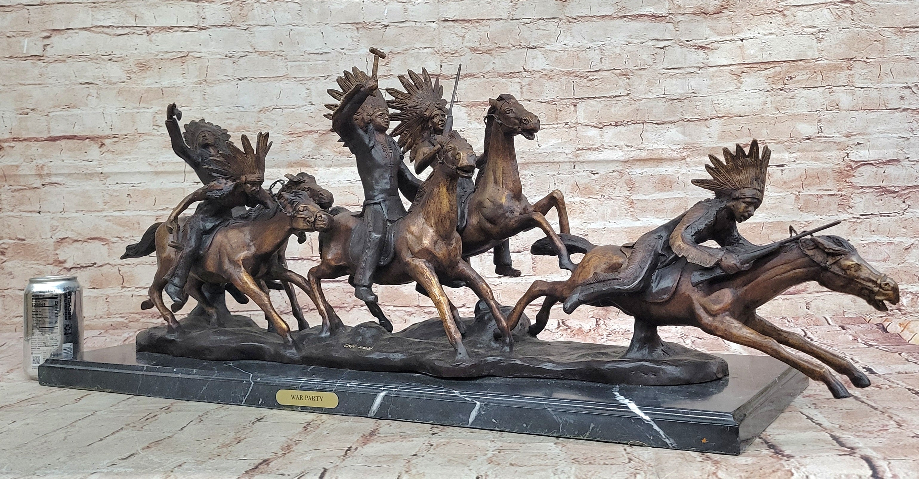 Carl Kauba Bronze War Party Native American Sculpture