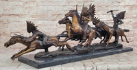 Carl Kauba Bronze War Party Native American Sculpture
