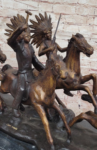 Carl Kauba Bronze War Party Native American Sculpture
