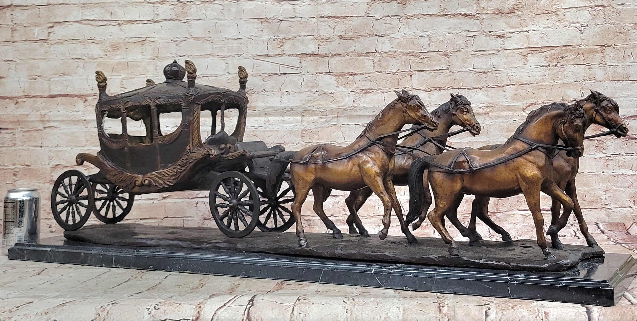 Stagecoach Horse Carriage Bronze Sculpture - Limited Edition