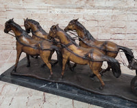 Stagecoach Horse Carriage Bronze Sculpture - Limited Edition