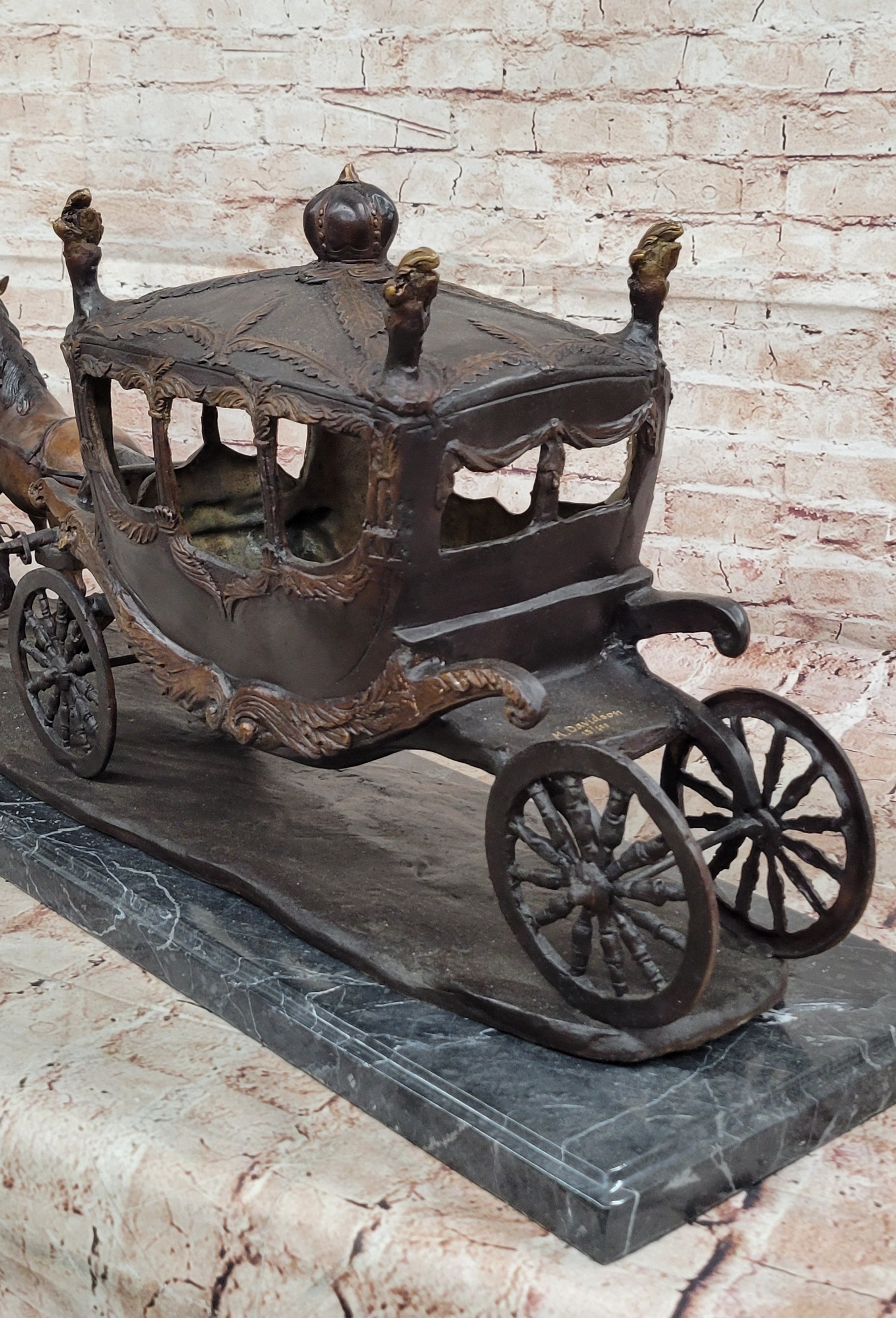 Stagecoach Horse Carriage Bronze Sculpture - Limited Edition