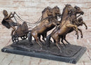 Bronze Roman Gladiator Warrior Chariot with Rearing Horses