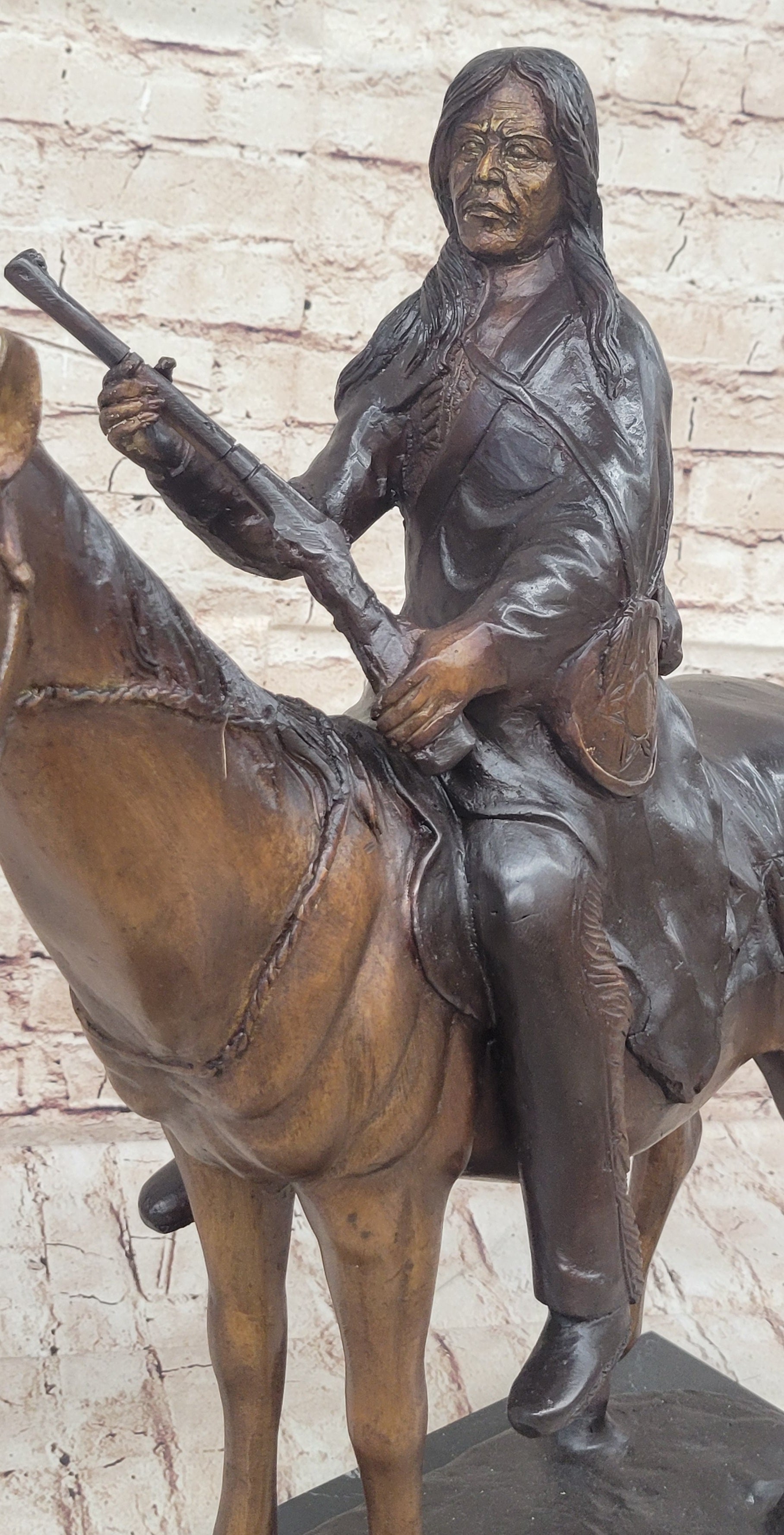 Frederic Remington PEACE Native American Indian Bronze Sculpture