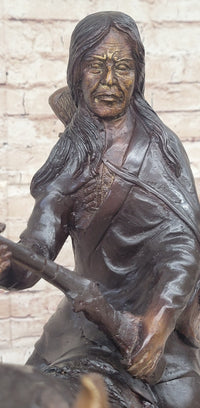 Frederic Remington PEACE Native American Indian Bronze Sculpture