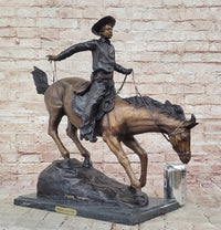 Frederic Remington ARIZONA COWBOY Bronze Sculpture Statue Western Americana 22" x 26"