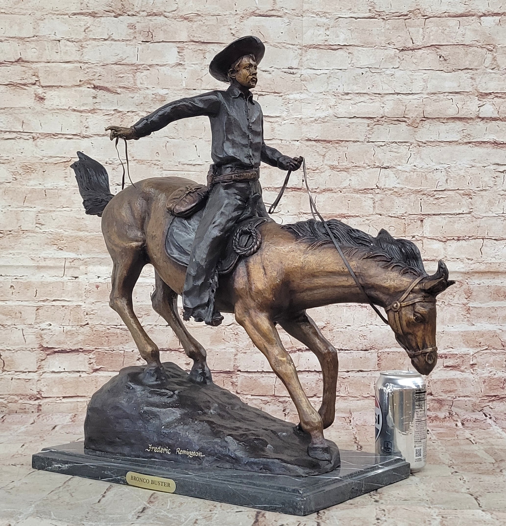 Frederic Remington ARIZONA COWBOY Bronze Sculpture Statue Western Americana 22" x 26"