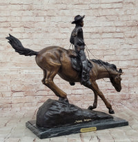 Frederic Remington ARIZONA COWBOY Bronze Sculpture Statue Western Americana 22" x 26"