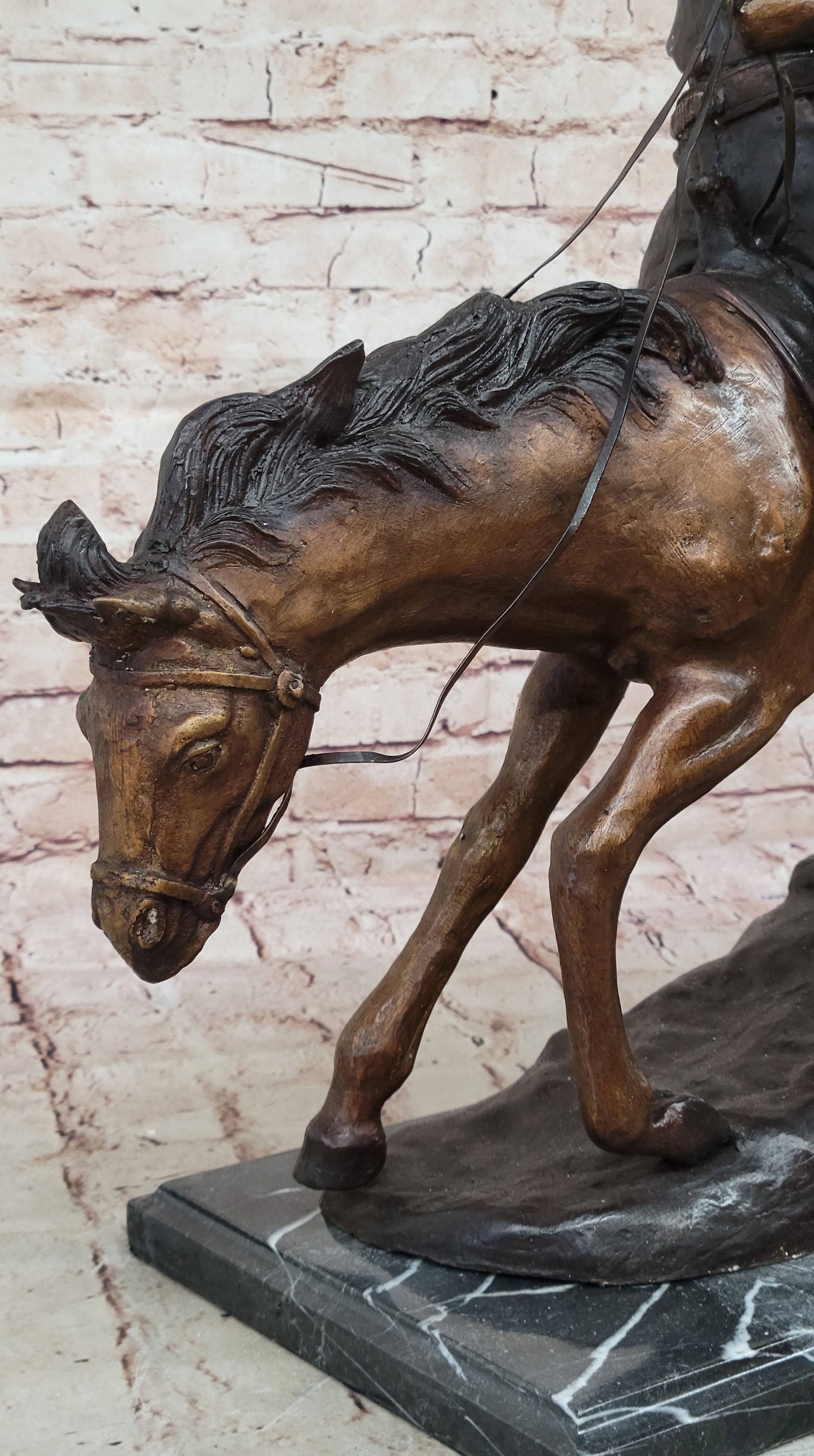 Frederic Remington ARIZONA COWBOY Bronze Sculpture Statue Western Americana 22" x 26"