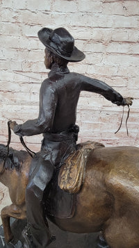 Frederic Remington ARIZONA COWBOY Bronze Sculpture Statue Western Americana 22" x 26"