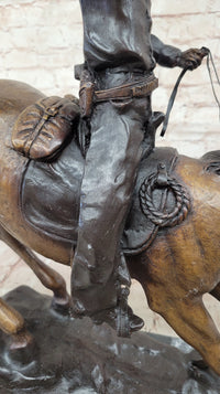 Frederic Remington ARIZONA COWBOY Bronze Sculpture Statue Western Americana 22" x 26"