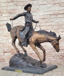 Frederic Remington ARIZONA COWBOY Bronze Sculpture Statue Western Americana 22" x 26"