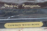 Cowboy with Rope on Horseback Bronze Sculpture Frederic Remington