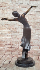 Hand Made Genuine Bronze Sculpture Art Deco Dancer by Chiparus Figurine Decor