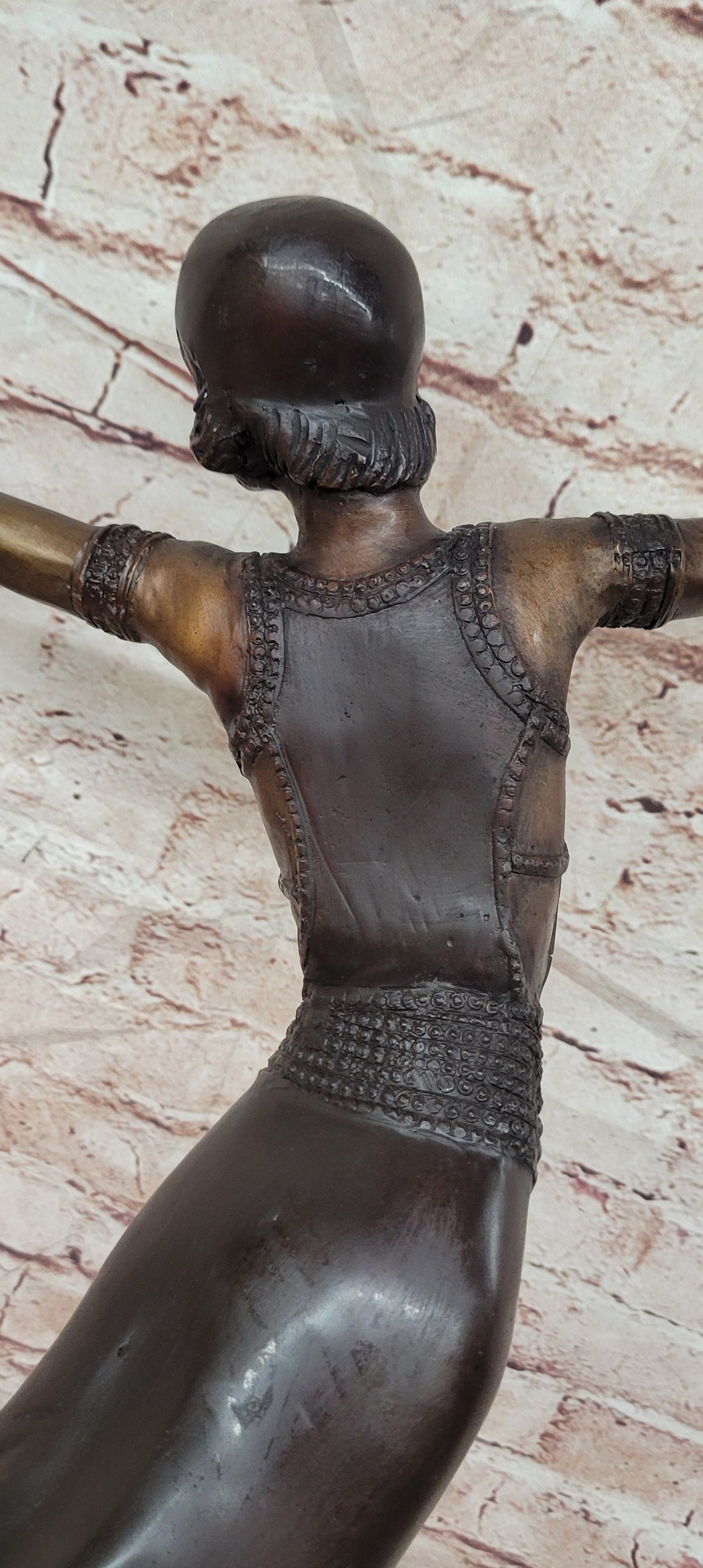 Hand Made Genuine Bronze Sculpture Art Deco Dancer by Chiparus Figurine Decor